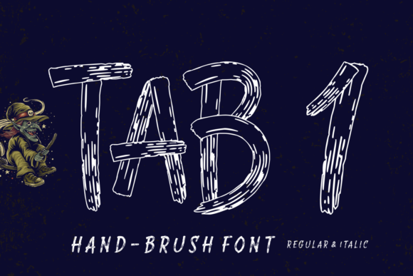 Tab 1 Font: A Bold, Thin Display Typeface for Handmade Labels and Creative Packaging